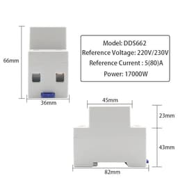 Din-Rail Power Energy Meter 5-80A Backlight Digital Display Single Phase