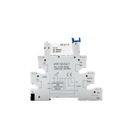 1PCS Slim Relay HF-41F 5V 12V 24V High Frequency Base DIN Rail 41F-5-ZS41F-12-ZS41F-24-ZS LED 6A(1PCS 24V)
