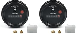 12-36V DC/AC Boat Marine Hour Meter, Quartz Hour Meter, Round Waterproof Hour Gauge Compatible with Boat Truck Engine 748 CHENNIC (Pack of 2)