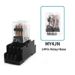 1pcs HH54P MY4NJ Plug-in Relay PYF14A DC12v 24v AC 110v 220v 5A Silver Contact 14pins 4PDT rele Socket(DC 12V)