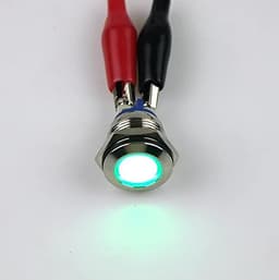 GUMMMY 16MM Metal Indicator Light LED 6V12V24V220V red Yellow Green Blue White 2 pin Waterproof (Color : 1PCS Green, Size : 6V)