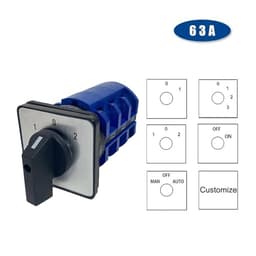 LW26-63 Universal Changeover Rotary Cam Switch 690V 63A 3 Poles Manual Control Dual Power Selector LW28 YMW26-63/3(01)