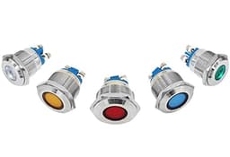 GUMMMY 16MM Metal Indicator Light LED 6V12V24V220V red Yellow Green Blue White 2 pin Waterproof (Color : 1PCS Green, Size : 6V)