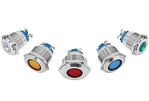 GUMMMY 16MM Metal Indicator Light LED 6V12V24V220V red Yellow Green Blue White 2 pin Waterproof (Color : 1PCS Green, Size : 6V)