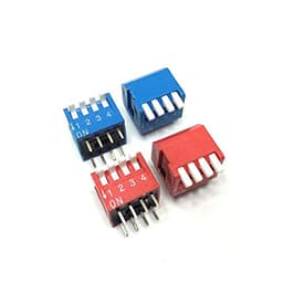 Switch 5PCS 2P 3P 4P 5P 6P 7P 8P 9P 10P 12P Bit 2.54mm DIP Switch/Digital Switch Red/Blue Right Angle Side Position Dial Switch -(8P,Blue)