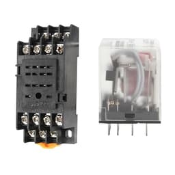 1pcs HH54P MY4NJ Plug-in Relay PYF14A DC12v 24v AC 110v 220v 5A Silver Contact 14pins 4PDT rele Socket(DC 12V)