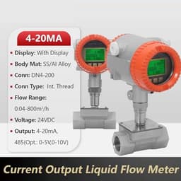 1pcs Flow Meter Digital Flow Meter Liquid Flow Meter 4-20mA Flow Sensor Threaded Connection(DN50-SS 304 4-20MA)