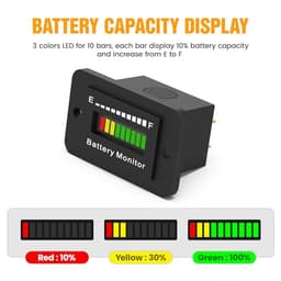 Golf Cart Battery Meter 12V 24V 36V 48V 60V 72V + Battery Tester with Built-in Printer 6V/12V/24V