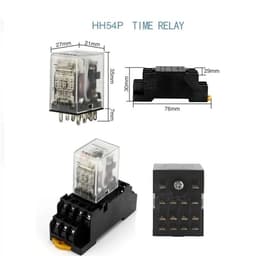 1pcs HH54P MY4NJ Plug-in Relay PYF14A DC12v 24v AC 110v 220v 5A Silver Contact 14pins 4PDT rele Socket(DC 12V)