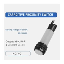 M18 Proximity Switch Sensor Capacitive Sensor DC 3 Wire 12-24VDC/AC 100-240VAC Three Wire Output NPN PNP NO NC(AC NC)