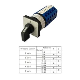 LW26-10/5 Changeover Selector LW28 Series 2 Position 5 Poles 10A Dual Power Rotary Cam Switch