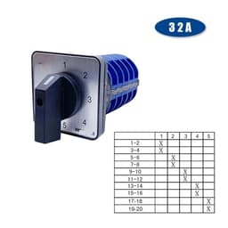 Electric Rotary Cam Switch YMW26-32/5 Changeover Selector 32A 5 Poles Five Positions