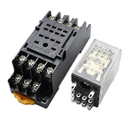 MY4NJ Plug-in Relay 12v 24v 36v 48v 110v 220v DC/AC 5A Silver Contact 14pins 4PDT rele Socket(DC 12V)