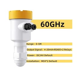 0 to 5-20m DC24V Power Supply Radar Level Sensor 4-20mA RS485 2 Relays Signal High Temperature Meter(0-5m Rs485)