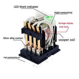 Relay HH54P MY4NJ Plug-in Relay PYF14A DC/AC 12v 24v 36v 48v 110v 220v DC/AC 5A Silver Contact 14pins 4PDT rele Socket(Ac,12V)