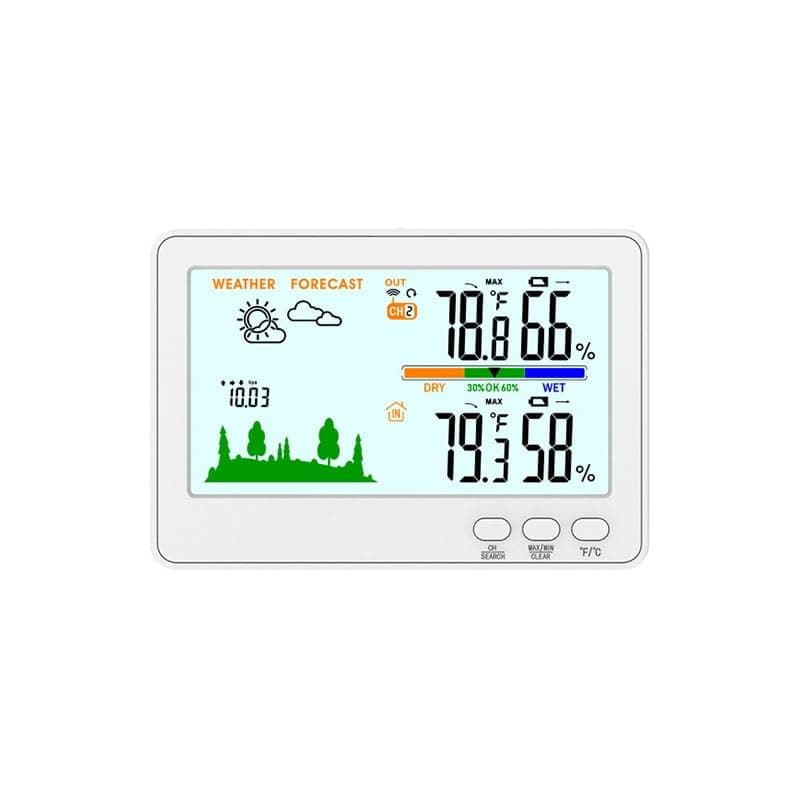 Color Screen Indoor Outdoor Temperature Humidity Meter with Weather Forecast for Home Use
