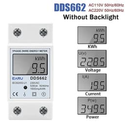 Din-Rail Power Energy Meter 5-80A Backlight Digital Display Single Phase