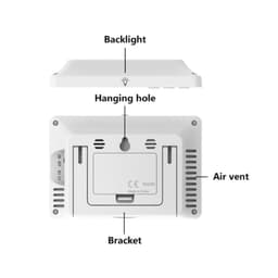 Color Screen Indoor Outdoor Temperature Humidity Meter with Weather Forecast for Home Use