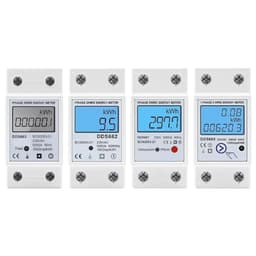 Single Phase LCD Digital Energy Meter Reset Zero kWh Voltage Current Power Consumption Counter Electric Wattmeter 230V Din Rail(DDS662-L,AC230V 50Hz)