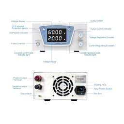 Bench Source Laboratory dc stabilized Power Supply Adjustable Variable Digital Regulated 30v 20a 60v 10a(60V 10A,220 V)