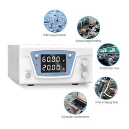 Bench Source Laboratory dc stabilized Power Supply Adjustable Variable Digital Regulated 30v 20a 60v 10a(60V 10A,220 V)