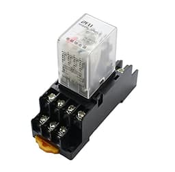MY4NJ Plug-in Relay 12v 24v 36v 48v 110v 220v DC/AC 5A Silver Contact 14pins 4PDT rele Socket(DC 12V)