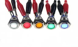 GUMMMY 16MM Metal Indicator Light LED 6V12V24V220V red Yellow Green Blue White 2 pin Waterproof (Color : 1PCS Green, Size : 6V)