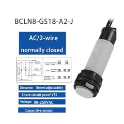 M18 Proximity Switch Sensor Capacitive Sensor DC 3 Wire 12-24VDC/AC 100-240VAC Three Wire Output NPN PNP NO NC(AC NC)