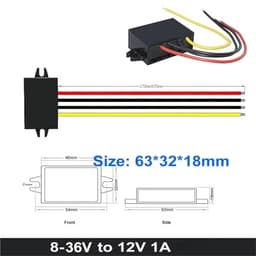 1pcs 8-40V to 12V 1A 2A 3A 4A 6A 10A 15A Step Up/Down DC Power Converter Buck Boost Voltage Regulator Supply