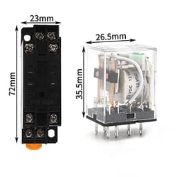 10pcs Intermediate Relay HH52P MY2NJ Plug-in DC AC12v 24v AC110v 220v 380V 5a Silver Contact PYF08A 8pins Socket(with Base,AC 12V)