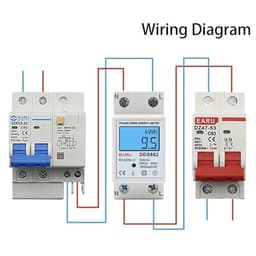 Din-Rail Power Energy Meter 5-80A Backlight Digital Display Single Phase