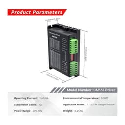 CNC Digital Stepper Driver DM556 Stepper Motor Controller Driver 5.6A 128 Subdivision for Nema 23 Nema34 Stepper Motor ﻿