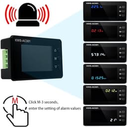 Wattmeter Power Meter Voltmeter AC301 50-300V 50-60Hz LED Electricity