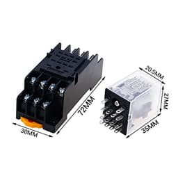 Relay HH54P MY4NJ Plug-in Relay PYF14A DC/AC 12v 24v 36v 48v 110v 220v DC/AC 5A Silver Contact 14pins 4PDT rele Socket(Ac,12V)