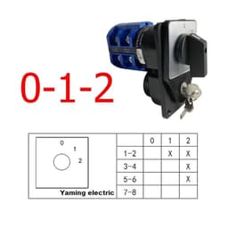 with Key 63A 660V Circuit Control Selector LW26-63/2 Two Poles Silver Contact YMW26-63 Changeover Rotary Cam Switch(012)