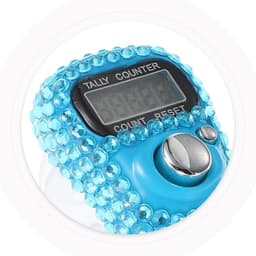 Mini Rhinestone Finger Counter, Blue Digital Electronic Hand Tally Counter