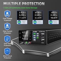 PC Programmable DC Power Supply Variable 0~400V 0~1A,boruidy High Voltage Bench Power Supply with OCP OVP Memory Storage Encoder Adjustable Regulated