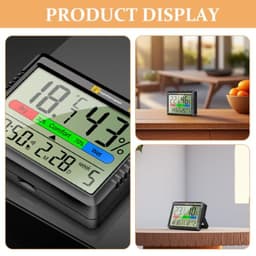 Digital Temperature Humidity Meter Alarm Clock with LCD Screen