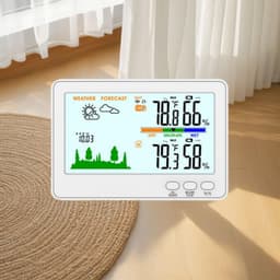 Color Screen Indoor Outdoor Temperature Humidity Meter with Weather Forecast for Home Use