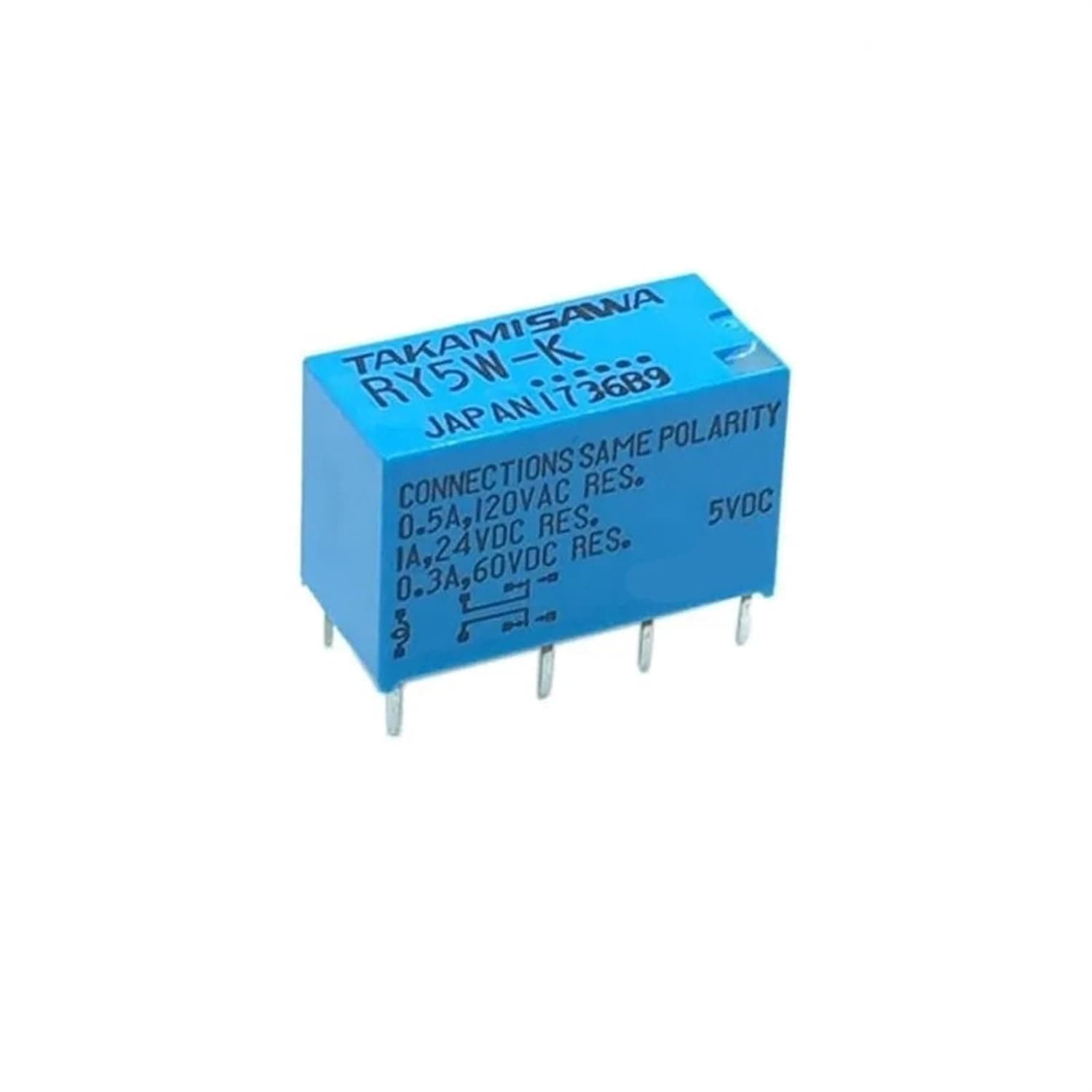 2Pcs RY5W-K 5VDC RY12W-K 12VDC RY24W-K 24VDC DIP-8 8Pin 1A Signal Relay(RY5W-K 5VDC)