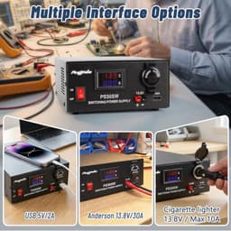 DC Bench Power Supply 30A 13.8V, 220V AC Input Regulated Power Supply for Radio, USB+Anderson+Cigarette Lighter Socket, Home Lab Benchtop AC-to-DC