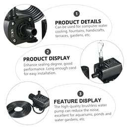 12V Mini DC Brushless Submersible Water Pump for Aquarium, Fountain Pond