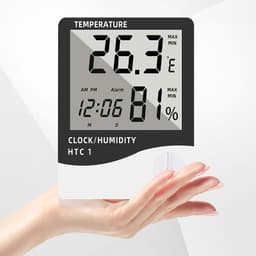 ABS Digital Multi-Functional Temperature Humidity Meter Home Large Screen Alarm Clock