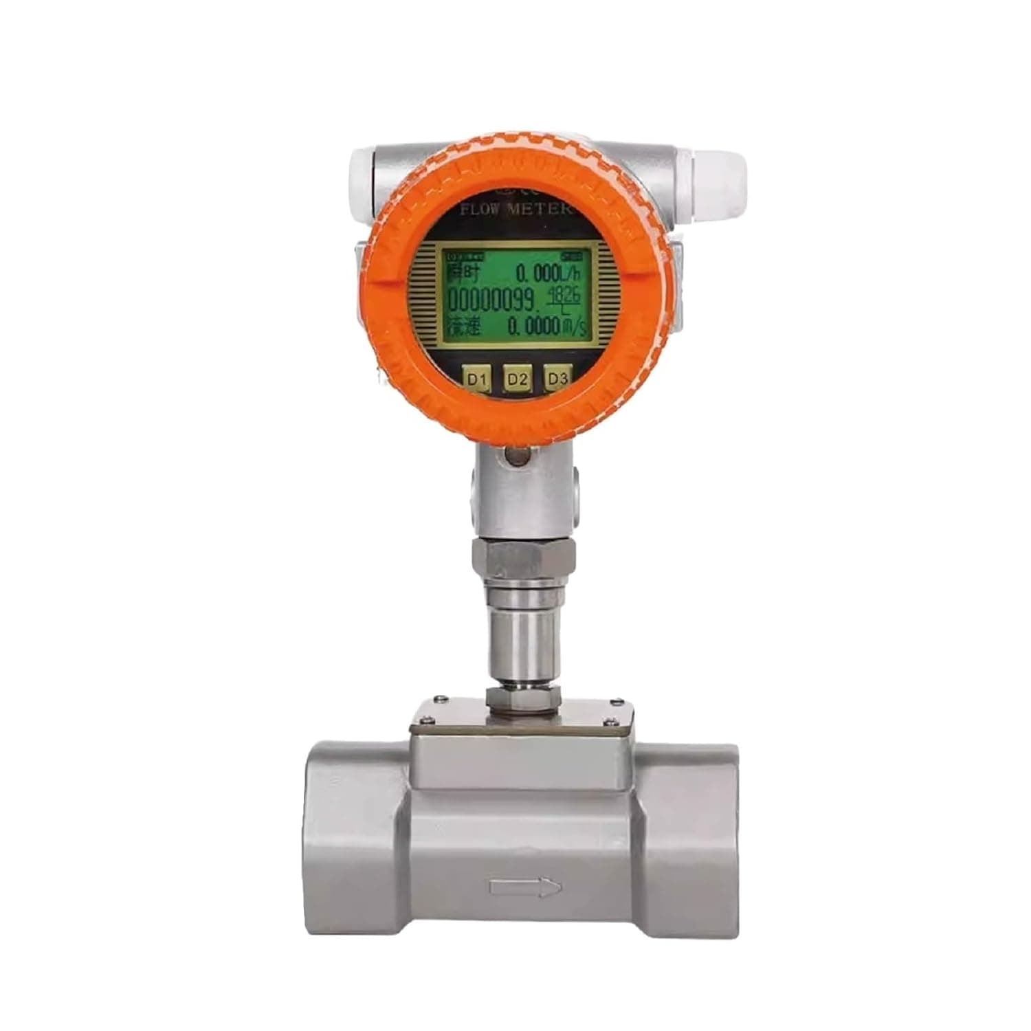 1pcs Flow Meter Digital Flow Meter Liquid Flow Meter 4-20mA Flow Sensor Threaded Connection(DN50-SS 304 4-20MA)