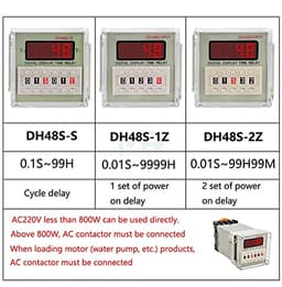 GUMMMY DH48S-S 1Z 2Z Repeat Cycle Multifunction Digital 0.01S-9999H Timer Relay On Delay 8 Pins SPDT 12/24/110/220V with Socket (Color : DH48S-1Z