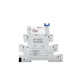 1PCS Slim Relay HF-41F 5V 12V 24V High Frequency Base DIN Rail 41F-5-ZS41F-12-ZS41F-24-ZS LED 6A(1PCS 24V)