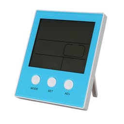 Digital Temperature Humidity Meter with Time and Date Display, Blue