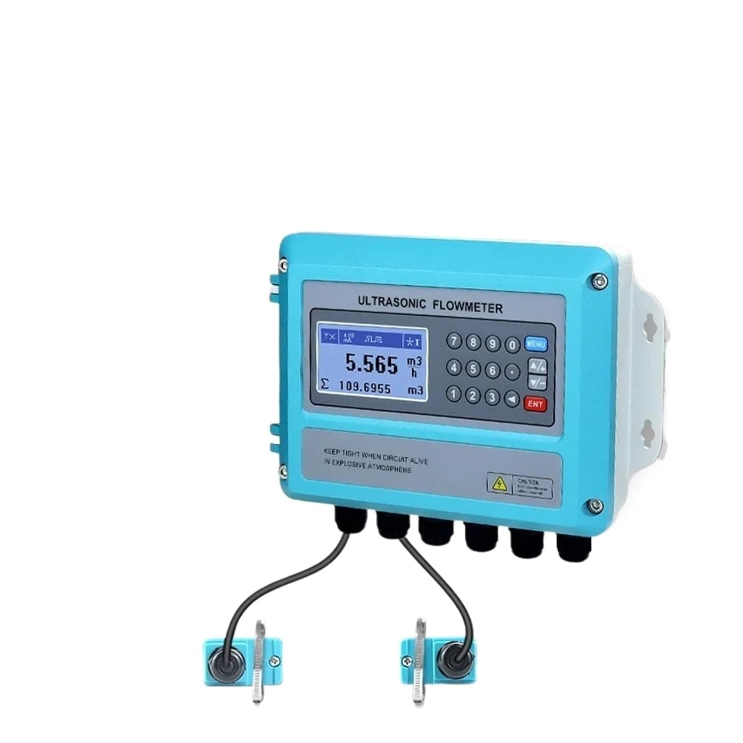 Flowmeter Wall-Mounted Liquid Flow Sensor RS485 4-20mA Signal Output