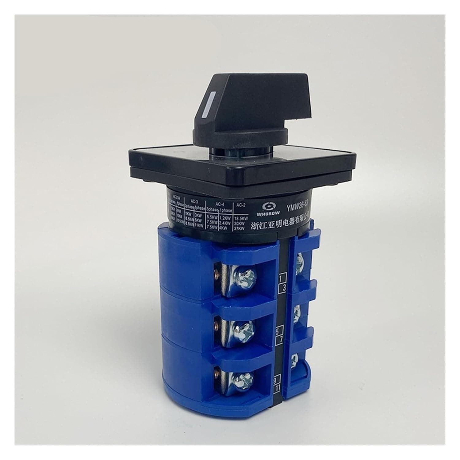 LW26-63 Universal Changeover Rotary Cam Switch 690V 63A 3 Poles Manual Control Dual Power Selector LW28 YMW26-63/3(102)