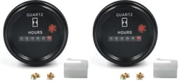 12-36V DC/AC Boat Marine Hour Meter, Quartz Hour Meter, Round Waterproof Hour Gauge Compatible with Boat Truck Engine 748 CHENNIC (Pack of 2)